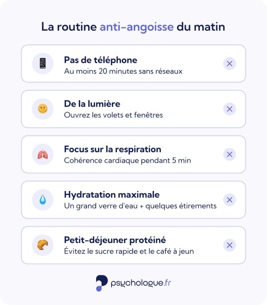 Routine matinale anti-anxiété