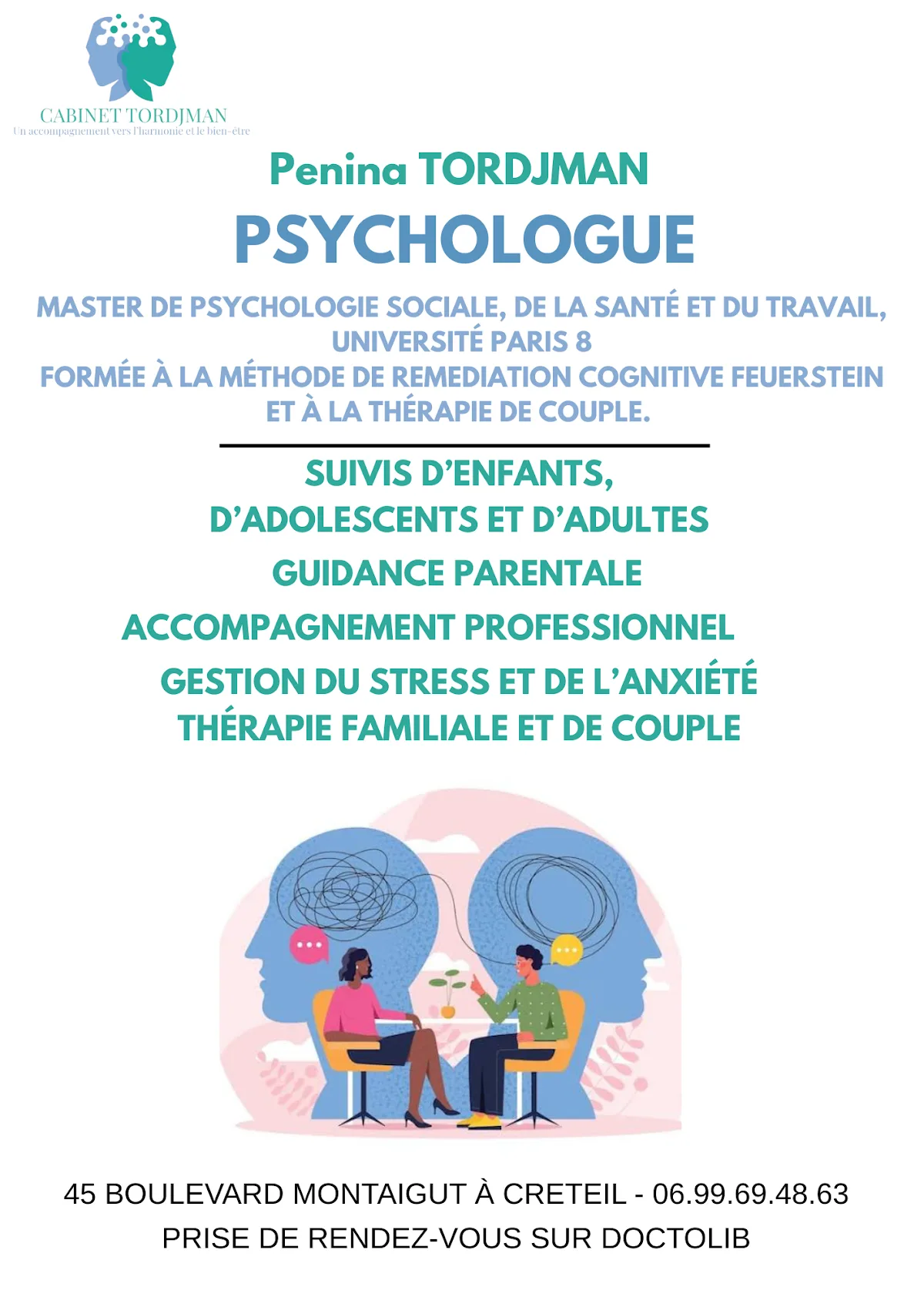 Cabinet de Mme Penina Tordjman, psychologue à Créteil · photo 4